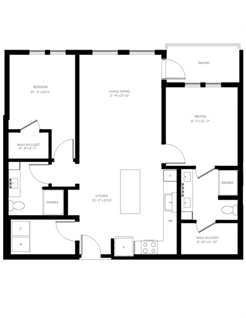B2-1096 SF Floor Plan at AVE Phoenix Terra, Arizona, 85003
